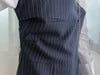 Navy Spliced Shirt Dress 深藍直條紋拼接恤衫裙/ DS9702