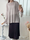 Long knit Top 左右開叉彈性薄線料顯瘦針織/ KT8177
