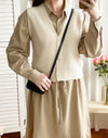 Pearl V Vest, Cardigan 珍珠鈕扣混閃線針織V領背心/ KT8174 (Lightsteelblue sold out)