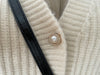 Pearl V Vest, Cardigan 珍珠鈕扣混閃線針織V領背心/ KT8174 (Lightsteelblue sold out)