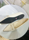 (不刮腳足碼款～) White point ribbon, flats/ SH8128 （所有鞋款需訂貨)