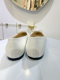(不刮腳足碼款～) White point ribbon, flats/ SH8128 （所有鞋款需訂貨)