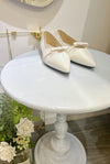 (不刮腳足碼款～) White point ribbon, flats/ SH8128 （所有鞋款需訂貨)