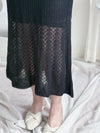 Elegant knit Dress 修身彈性鏤空針織兩件套/ DS9933 (White sold out)