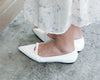(不刮腳足碼款～) White point ribbon, flats/ SH8128 （所有鞋款需訂貨)