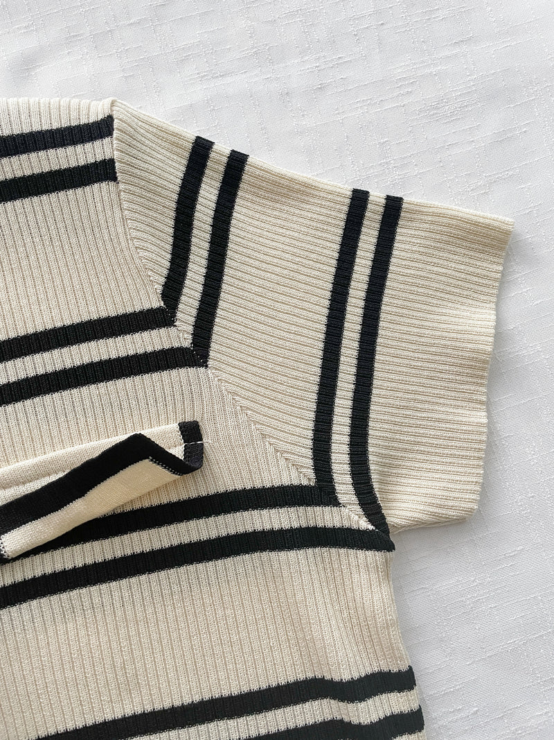 French Knit Dress 法式漫遊針織V領連身裙/ DS9967