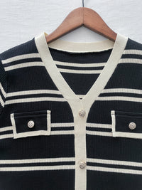 French Knit Dress 法式漫遊針織V領連身裙/ DS9967