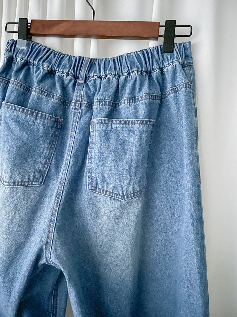 Gradient Wide-leg Jeans 拼色洗水闊腿牛仔褲/ PT8465