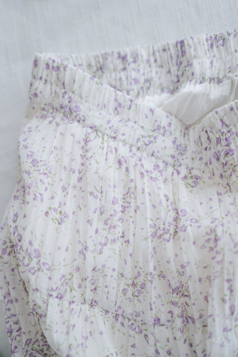 Floral Layers Skirt  輕柔漫舞碎花百褶長裙/ SK8900 (navy sold out)