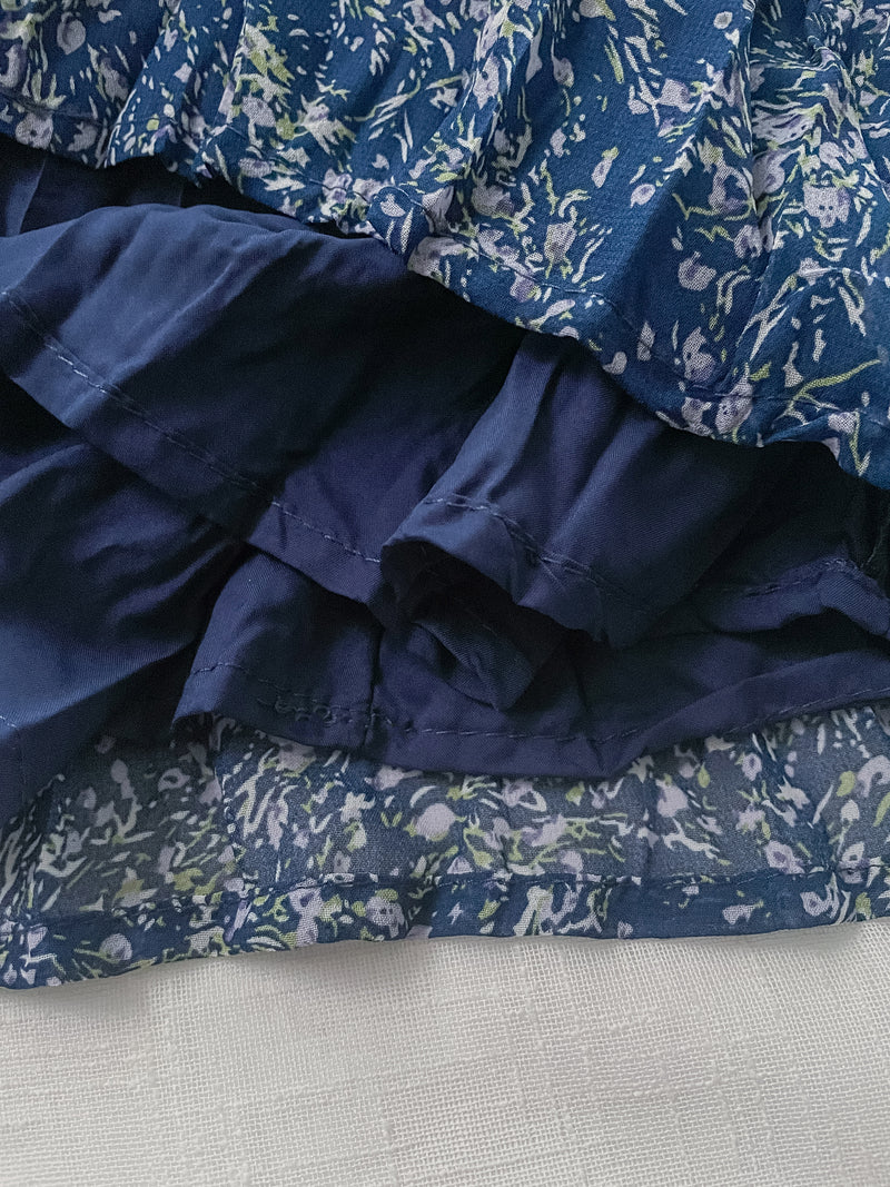 Floral Layers Skirt  輕柔漫舞碎花百褶長裙/ SK8900 (navy sold out)