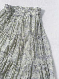 Floral Layers Skirt  輕柔漫舞碎花百褶長裙/ SK8900 (navy sold out)