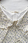 [限量現貨回歸 White］Ruffle Collar Floral Dress  V領荷葉邊碎花顯瘦連身裙/ DS9950