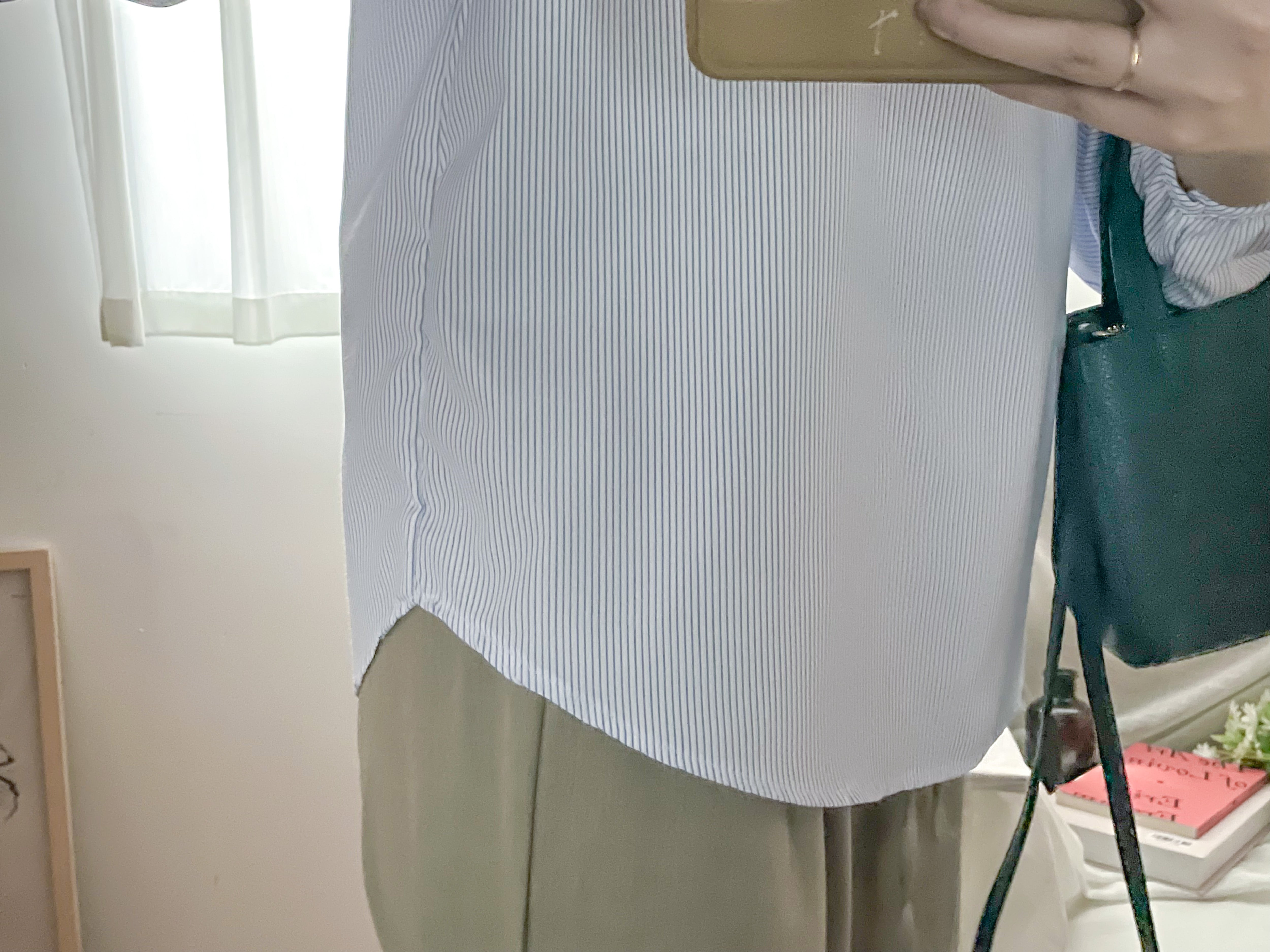 Stripe 無領防皺條紋恤衫, Shirt/ TP8964 (white sold out)