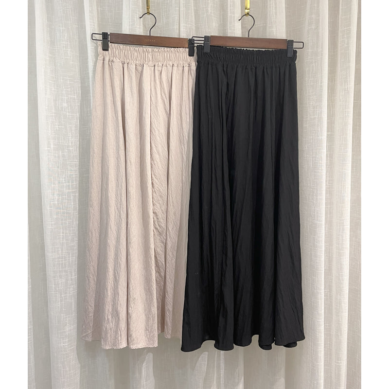 (百搭修腰微傘款式)  全橡筋百搭紋理傘形長裙, Skirt/ PT8426 (black sold out)