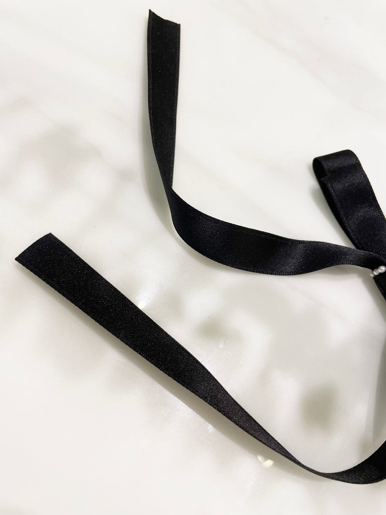 Black little Pearl ribbon, Hairband/ HA8119