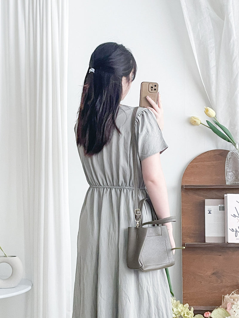Square/Round neck Dress 簡約前後穿著修腰連身裙/ DS9983 (pre-order 9月7日截單)
