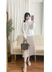 White Collar Top 刺繡文字百變領口百搭衛衣/ TP9087