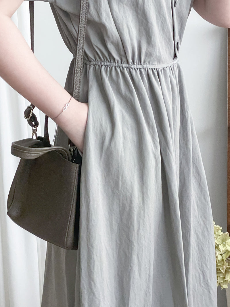Square/Round neck Dress 簡約前後穿著修腰連身裙/ DS9983 (pre-order 9月7日截單)