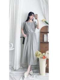 Square/Round neck Dress 簡約前後穿著修腰連身裙/ DS9983 (pre-order 9月7日截單)