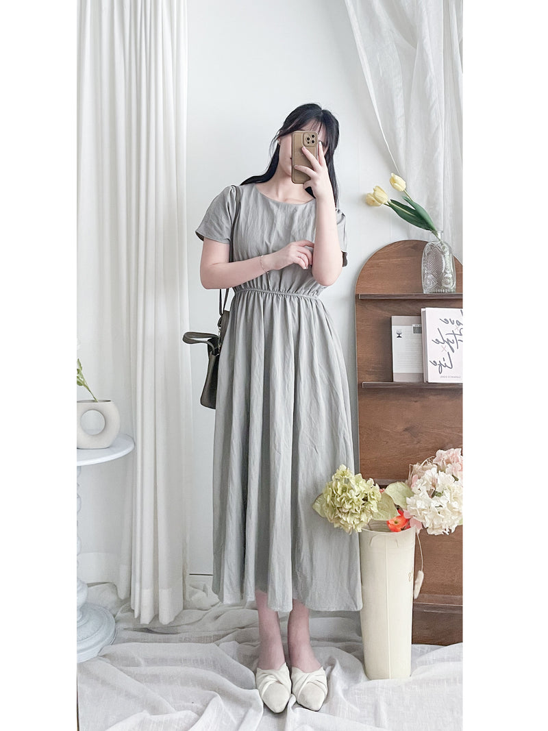 Square/Round neck Dress 簡約前後穿著修腰連身裙/ DS9983 (pre-order 9月7日截單)