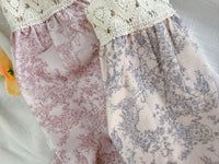 [ Limited return! Pink Only ] Line Floral Blouse/ 氣質精緻花布通花上衣/ BU9077