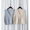 Pearl V Vest, Cardigan 珍珠鈕扣混閃線針織V領背心/ KT8174 (Lightsteelblue sold out)
