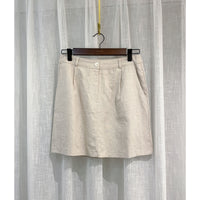 A-Line 杏色顯長腿麻棉微A形半裙, Skirt/ SK8824
