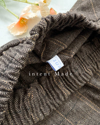 【intent X Korea label】 Houndstooth, Skirt 全橡筋腰斜格紋顯瘦半裙/ SK8857