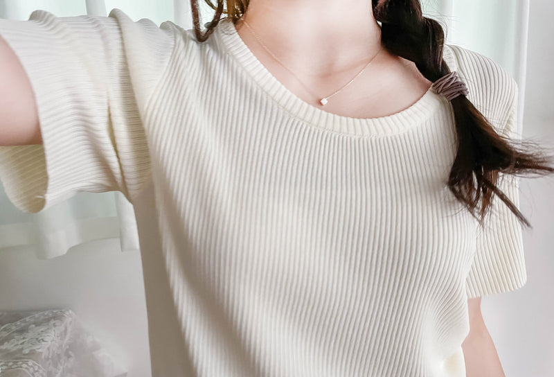 Asymmetric 舒適冰絲織紋側束帶衣尾, Top/ TP8888 (ivory sold out)