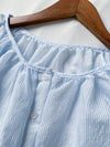 Bubble Sleeve Shirt 仿恤衫直條紋泡泡袖上衣/ BU9118
