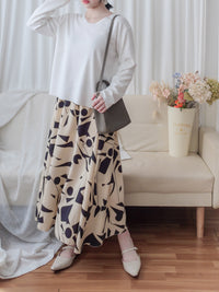 Geometric Skirt 幾何圖案傘形半裙/ SK8869