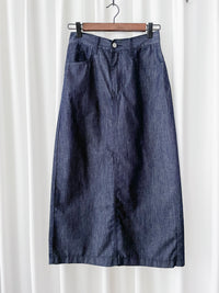 Navy Denim Skirt 深藍後橡筋簡約牛仔裙/ SK8906