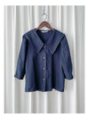 Navy Collar Blouse 特色領口設計感手袖上衣/ BU9120