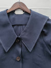 Navy Collar Blouse 特色領口設計感手袖上衣/ BU9120