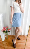 Slim a-line Denim 超舒適輕身寬鬆牛仔色車線, Skirt/ SK8728 (Midnightblue sold out)