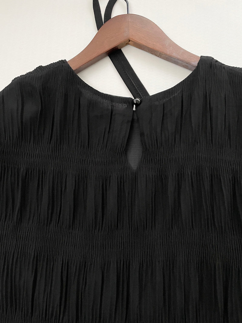 Ruffle Dress 雪紡全裡布皺紋細褶手袖修腰連身裙/ DS9990 (pre-order 10月9截單)
