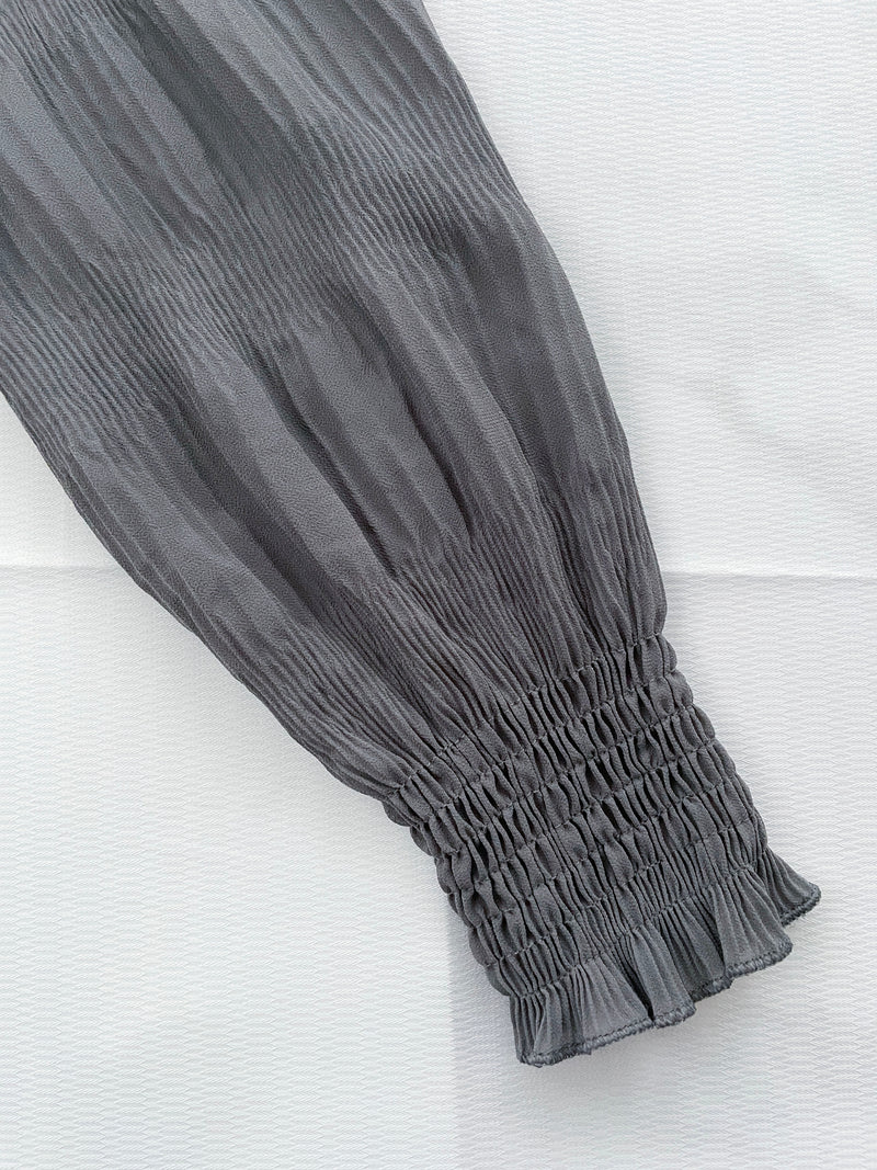 Ruffle Dress 雪紡全裡布皺紋細褶手袖修腰連身裙/ DS9990 (pre-order 10月9截單)