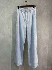 （夏日牛仔褲）顯瘦寬鬆闊腳夏日輕薄牛仔褲, Pants/ PT8428