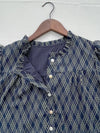 Ruffle Collar Rhombus Dress 花邊領口菱格紋雪紡連身裙/ DS9994