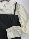 Shirt Vest OPS 領前後兩穿微光澤雪紡彈性舒適魚尾裙/ DS9996 (pre-order 10月9截單)