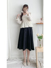 Button Skirt 裝飾鈕扣左右口袋傘裙/ SK8909（pre-order 10月9截單)