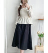 Button Skirt 裝飾鈕扣左右口袋傘裙/ SK8909（pre-order 10月9截單)