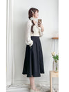 Button Skirt 裝飾鈕扣左右口袋傘裙/ SK8909（pre-order 10月9截單)