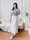 Hoodie Pleated Dress 衛衣彈性束腰百褶裙擺質感連身裙/ DS9806