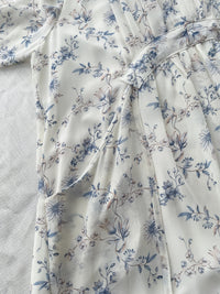 Lavender Daisy Dress 紫藍線條花顯腿長弧腰身口袋連身裙/ DS9997 (pre-order 10月9截單)