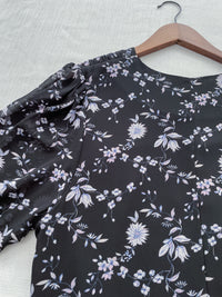 Lavender Daisy Dress 紫藍線條花顯腿長弧腰身口袋連身裙/ DS9997 (pre-order 10月9截單)