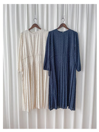 Heart Pleated Dress 側束腰愛心印花腰下百褶連衣裙/ DS9999 (pre-order navy 10月9截單)