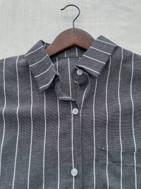 Shirt Stripe Dress 寬鬆微修身感直條紋恤衫裙 （可當外套) / DS1000
