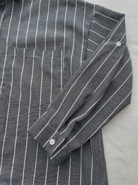 Shirt Stripe Dress 寬鬆微修身感直條紋恤衫裙 （可當外套) / DS1000