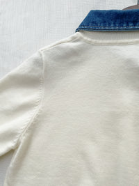 Denim Knit Caridigan 假兩件設計牛仔套頭舒適彈性針織/ TP9187